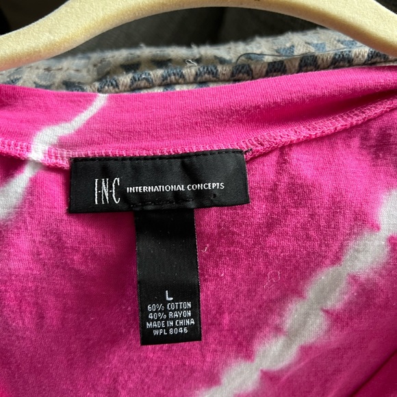 Inc womens tee shirt size L hot pink - Picture 3 of 5